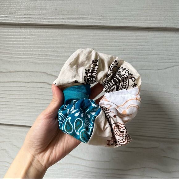 Handmade Tie Dye Mixed Bandana Scrunchies SKU Z101 - Picture 10 of 10